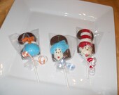 12 Dr Seuss Cat In the Hat Thing 1 2 2nd Birthday Gourmet Chocolate Lollipops Birthday Gifts Party Favor Kids