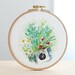 embroidery hoop art .  original watercolor painting . flower terrarium . wall decor . 6.5''