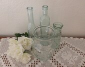 Vintage Aqua Turquoise Seafoam Bottle Vase Glass Mint Green Shabby Chic Wedding Decoration Beach Cottage Home Decor Birthday Gift For Her