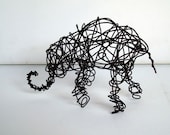 Handmade Wire Sculpture - TINY ELEPHANT - Wire Animal Sculpture