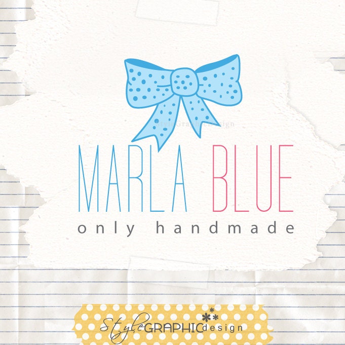 Bow business ooak logo design boutique logo accessories business logo