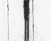 Gunmetal Macrame Necklace
