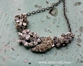Vintage Rhinestone Collage Statement Necklace Assemblage