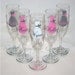 5 Personalized Bride and Bridesmaid Champagne Flutes with Name