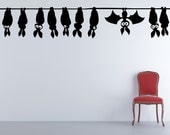 Bats Hanging, Comical, Vampire - Decal, Sticker, Vinyl, Wall, Home, Holiday, Dorm, Bedroom Decor