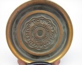Vintage Masonic Copper Bronze Coaster L E Mason Colby College,Waterville Maine