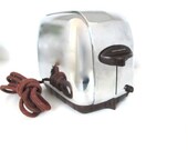 Vintage Mid Century Toaster - Kitchen - Electronics - Gadgets - Chrome Toastermaster Brown Bakelite Handles
