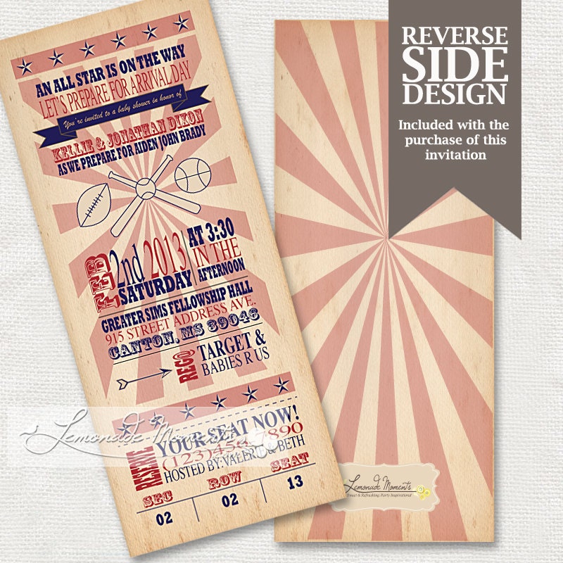 Sports Invitation - Printable Birthday or Baby Shower Invite