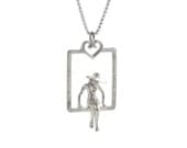 Sterling Silver pendant of a lovely lady in love.
