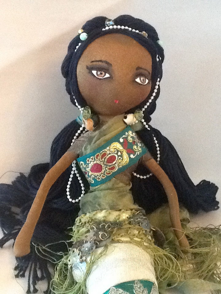 original Mermaid of the Indian Ocean Doll, brown skinned 17" OOAK