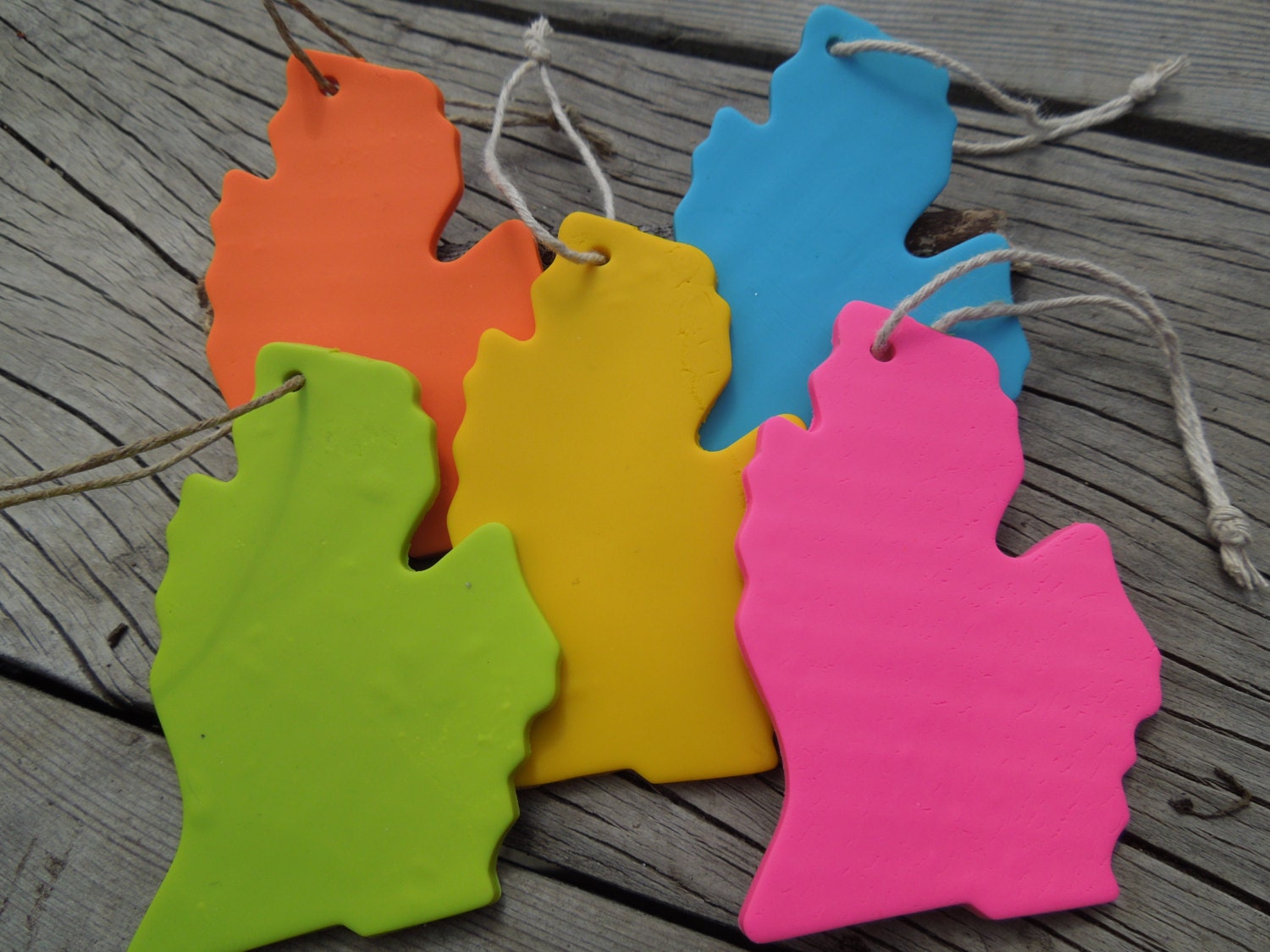 Michigan Ornament - Polymer Ornament - Customizable color... Both UP and LP available