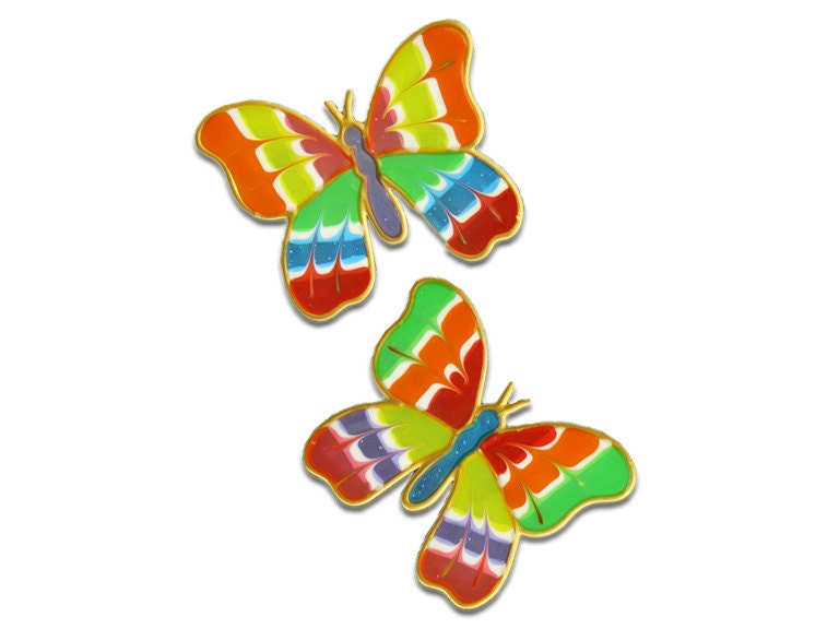 Butterflies. stained glass cling window sticker - home decoration- childrens room - kids room - suncatcher - handmade - baby gift idea
