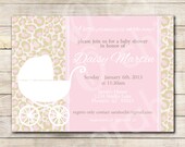 Printable Pink and brown Leopard Baby Shower Invitation -- sarah O chic -- pink and brown, leopard, cheetah,baby shower