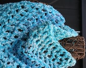 Blue And Purple Crochet Triangle Neck Scarf by JennisCrochet