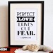 1 John 4:18. DIY. Printable Christian Poster. PDF. 8x10. Perfect Love Drives Out Fear. Bible Verse.