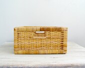 Vintage Wicker Basket, Home Organizer bamboo basket, Kitchen Display, Rustic decor, Bathroom Display, French country, Cottage chic