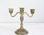 Victorian Silver and Gold tone Candelabra, Mid century, Grapevine, Retro Tableware, Romantic, Art Nouveau,  Wedding decoration, Housewarming