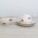 Vintage Floral Porcelain Teacup Set, Russian white Porcelain, Pink, Green, Cottage chic, Shabby chic, Retro kitchen