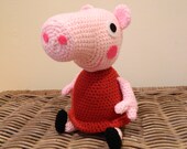 Peppa Pig plush doll crochet amigurumi kids children toddler pink piggy cartoon