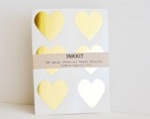 gold metallic large heart stickers  (24 stickers)