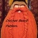 Crochet Beard Pattern design for use with crocheted hat