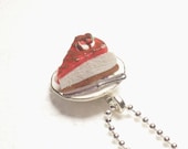 Slice Of Cheesecake Pendant.  Polymer clay