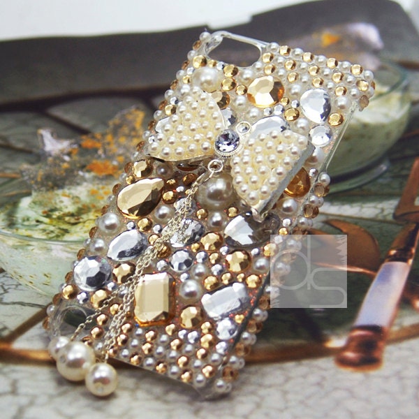Apple iPod Touch iTouch 4G 4th Generation 4 G / 5 5th Gen 5G Bling Hard Case: Rhinestone Gold Crystals Diamond Gems Back Skin Cover (BG)