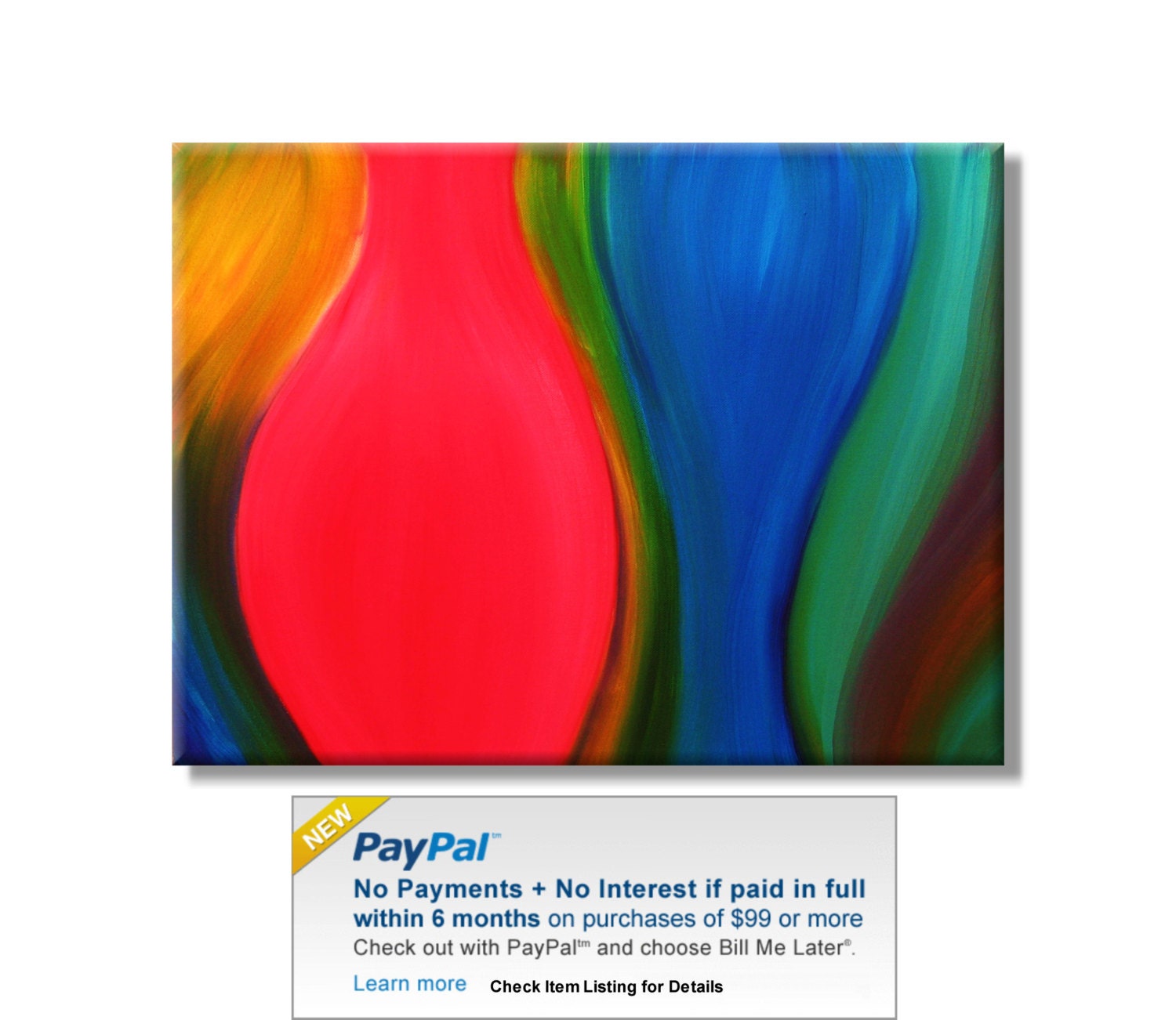 Multicolored Abstract. Original Handpainted Acrylic Painting. Size 24 x 30