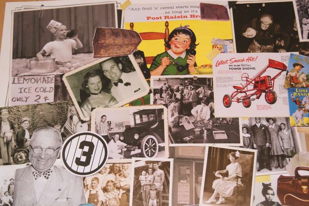 Lot of 33 Americana Book Clippings Cut Outs Vintage photos Images for scrapbooking collage altered art (Lot 4)