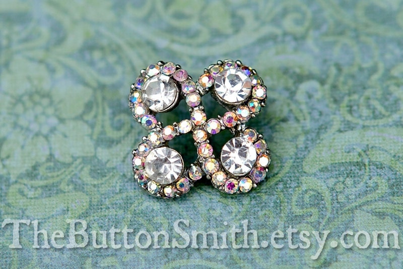 Metal Rhinestone Button "Aubree" (18mm) RS-046 - 5 piece set