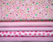 Fat Quarter Fabric Bundle for quilt or craft Michael Miller light pink bundle stash builder 5 Fat Quarters
