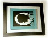 Custom Silhouette 8x10 Paper Cut and Personalized Mat - Pets Kids Children Portrait - Home Decor - Unframed