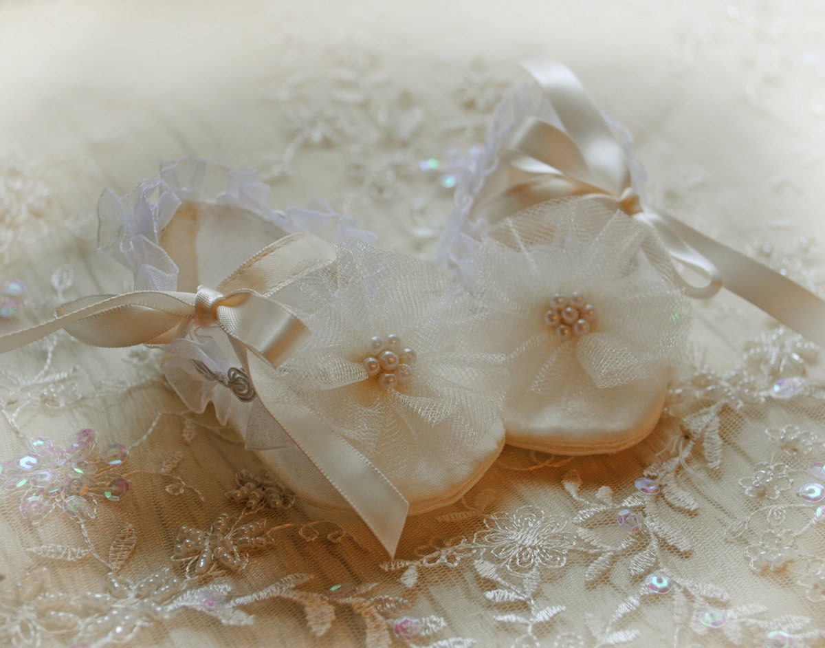 LEXI CHRISTENING BOOTIES, Baptism Booties, Blessing Booties, Baby Booties