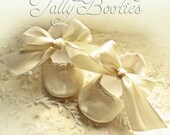 TALLY CHRISTENING BOOTIES, Baptism Booties, Blessing Booties, Baby Booties