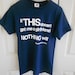 vintage Shirt Tee T Girlfriend sz S blue top xs men/womens Fruit of the Loom mystery guitar man