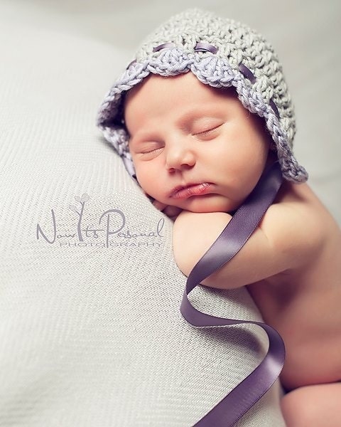 Crochet PATTERN - Vintage Baby Bonnet Crochet Hat Pattern - Instant Download PDF 149 - Newborn - Photography Prop Pattern