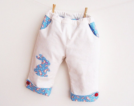 Tender Bunny Baby Boy Girl Pants pattern sewing PDF, Easy, children toddler babies, newborn 3 6 9 12 18 months 1 2 years INSTANT DOWNLOAD 