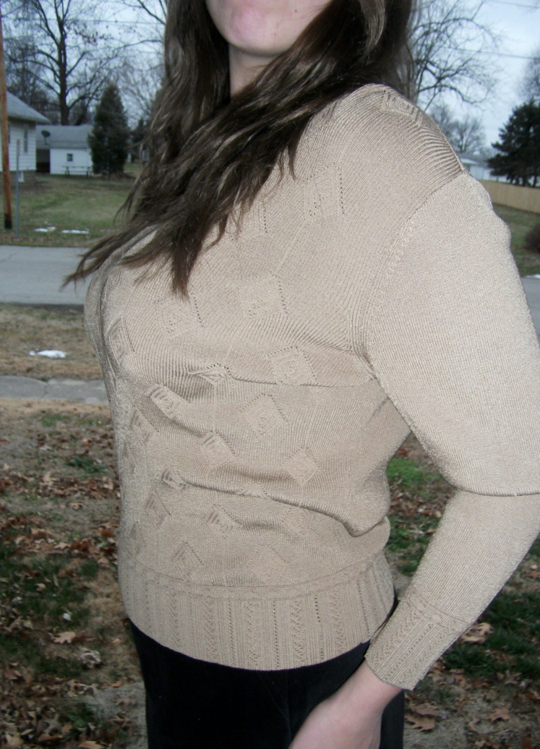 SAlE 20% Off Vintage Jones Of New York Sweater Large Petite fits busts to 40" Now Only 4 USD