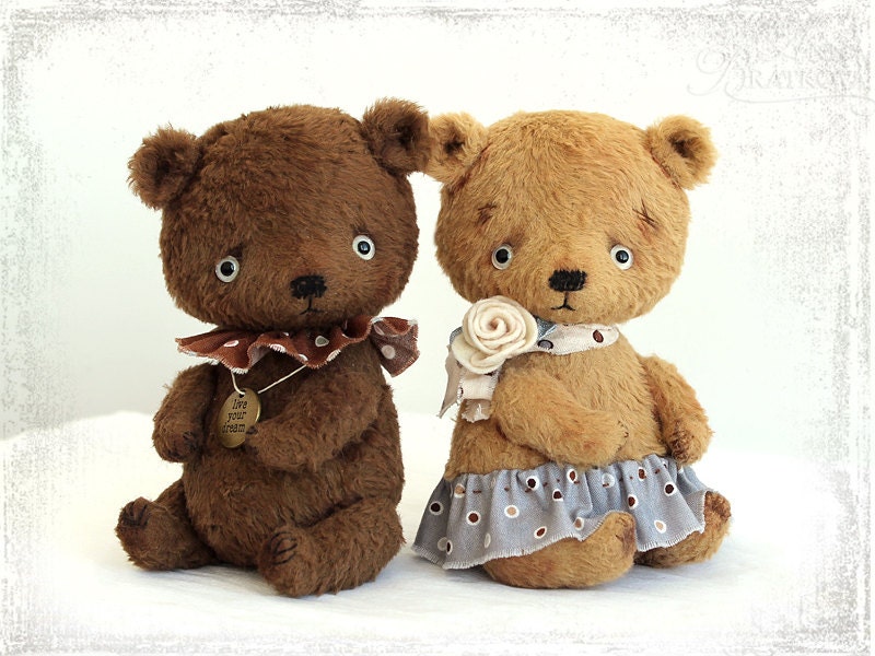 Artist Teddy Bear sweet girl Jelly 6 inch beige viscose
