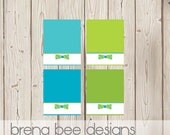 Instant Download 4 Printable Food Labels Little Man - Baby Shower, Birthday Aqua & Lime