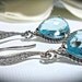 Aquamarine - Earrings - Blue - Czech glass - Teardrop Earrings - Sterling Silver - Bridal jewelry - Bridesmaids - march birthstone - gift -