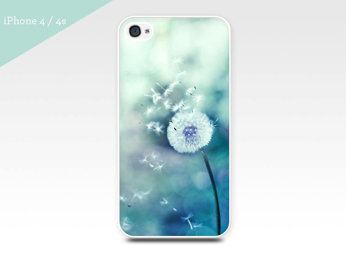 iphone 4 case 4s 5 dandelion photography fine art iphone case botanical make a wish cover case nature photo iphone 5 case teal blue lilac