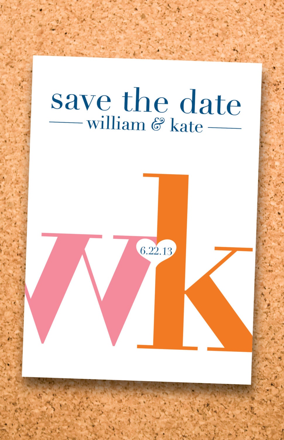 colorful modern initials save the date custom printable--5x7 digital file