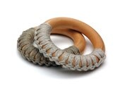 Teething Ring - Organic Color Grown Cotton and Natural Maple Wood