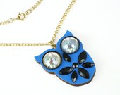 Blue Owl Necklace Pendant