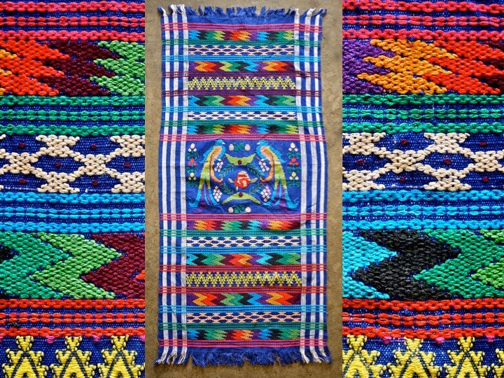 Vintage Guatemalan Bird Table Runner