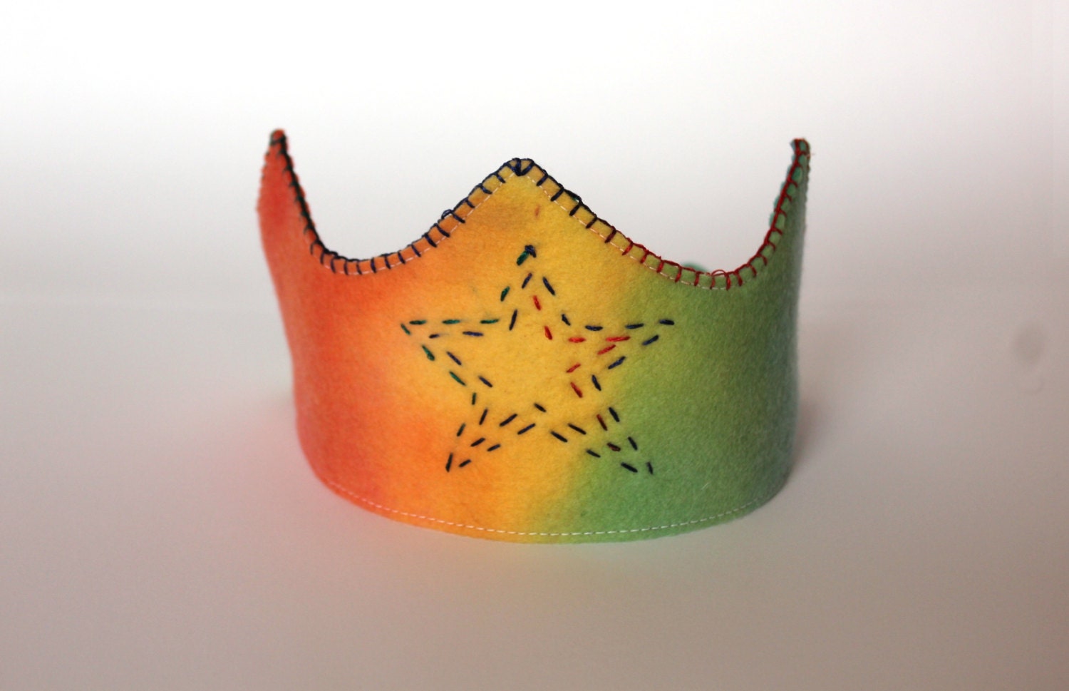 Waldorf Birthday Crown, Reversible Rainbow Wool Felt Crown