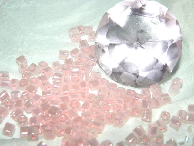 Toho 4mm Ceylon Pink Glass Cube Beads