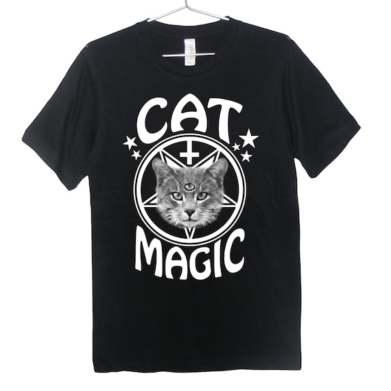 Occult Cat T-Shirt - Cat Magic, Goth, Pastel Goth, Grunge, Satanic, Hipster, Inverted Cross