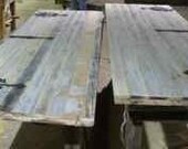 Sliding Barn Doors - Antique Reclaimed Wood - Weathered Gray with Black Straps 72 X 103 (Pair)